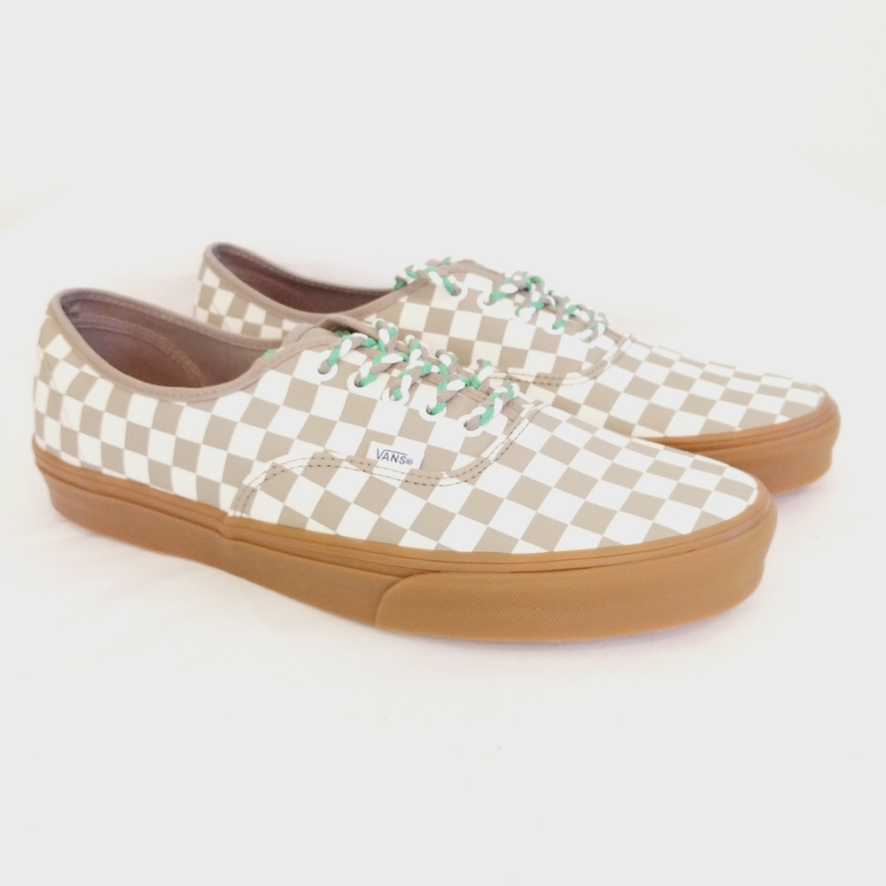 Vans Authentic Checkerboard Moon Rock White Grey Gumsole Skate